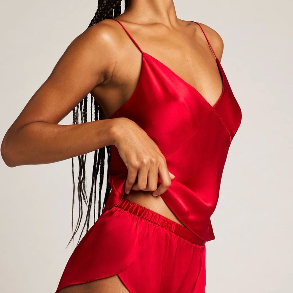 New washable silk cami in cerise